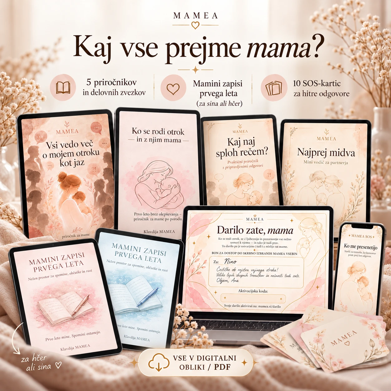 Pregled digitalnih vsebin MAMEA darila